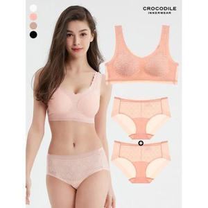 [크로커다일 이너웨어]레이스 프리컷 퓨징 몰드부착 감탄브라1종/팬티1+ 1 택일