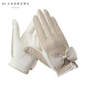 [세인트앤드류스] 여성 심볼 리본 포인트 양피 양손 장갑 821D1GV051_BG