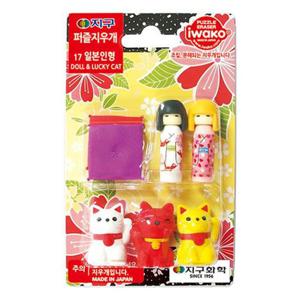 지구화학 퍼즐 지우개 완구 (no.17 일본인형)