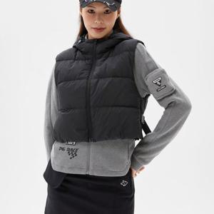 [파리게이츠] 파리게이츠 여성 크롭 패딩 베스트 레이어드 점퍼 521D3JP301_BK