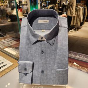 듀퐁셔츠 SE5SM11LS129SGE 비지니스 여름용 폴리써커프린트 일반 핏 셔츠