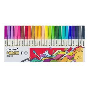 모나미 네임펜 24색 세트 1P 중간글씨용 메모 필기