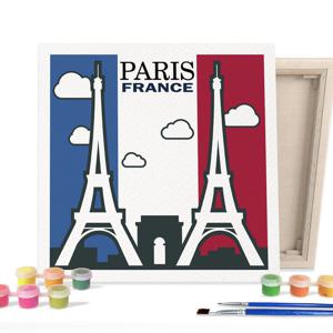 아이러브페인팅 DIY캔버스형 그림그리기 25x25cm 랜드마크_로맨틱 파리