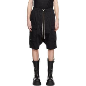 25 FW 릭오웬스 남성 블랙 할리우드 카고 포드 쇼츠 251232M193017