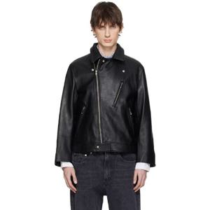 25 FW 와코마리아 남성 블랙 더블 라이더 가죽 재킷 252948M181001