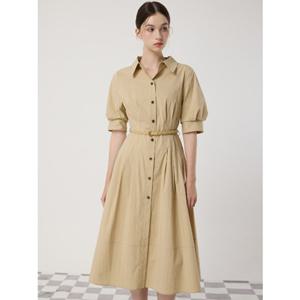 [CC콜렉트] C252MSE132 볼륨 핀턱 셔츠형 원피스