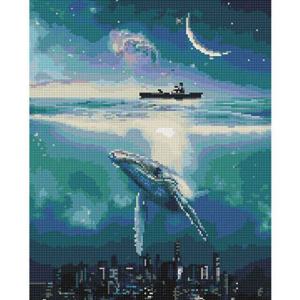 고래와 바다 (캔버스) 보석십자수 40x50