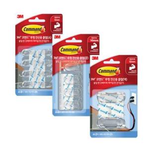 아트박스/호사문구 [3M] 코맨드 전선용 클립 투명 (소/중/대/택1