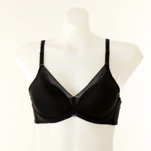 [와코루] 심플 저중심 푸시업 몰드 브라  (WBR1961A-BK)