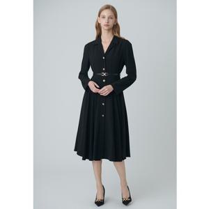 [샤틴]밑단 핀턱 A 라인 롱 원피스/S243M654_CC