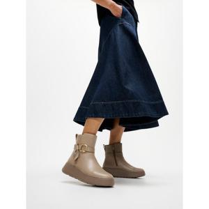 [핏플랍][삼성물산공식]여성 스퀘어링 레더 플랫폼 앵클부츠 토프 (FT59K2B023)