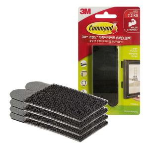 3M 2086 코맨드 블랙 특수 찍찍이테이프 대형 4쌍 찍찍이 3M찍찍이 찍찍이테이프 테이프 액자걸이