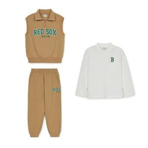 M MLB키즈트레이닝세트 NQK 7AS1V0346-43BGS 바시티 기모 맨투맨 3 셋업 보스턴 레드삭스