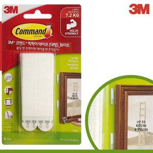 3M 코맨드 찍찍이테이프(대형화이트) 17206 액자부착 액자걸이 코맨드찍찍이 액자부착 소품걸이 찍찍이대형