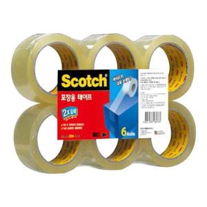 3M 포장용 테이프 3615-6 투명 48mm x 50M x 6롤 박스테이프 포장용테이프 포장테이프 테이프 투명테이프 미색테이프 아크릴테이프