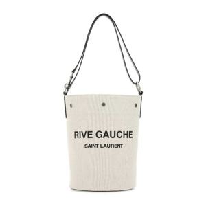 생로랑 아이보리 캔버스 리브 고슈 버킷백 676624FAAAZ 9024