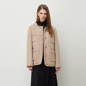 [시슬리] [Online Exclusive] 골드 버튼 아웃 포켓 자켓형 코트_SACTE5561PK