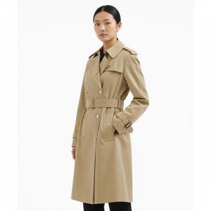 버버리22FW 8058231 A1366 체크 트리밍 워털루 개버딘 트렌치코드 허니