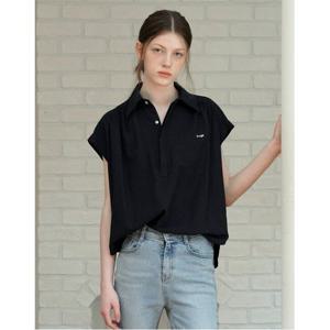 [위시드]썸머 카라넥 자수 포인트 반팔 셔츠 (WICBBL026)