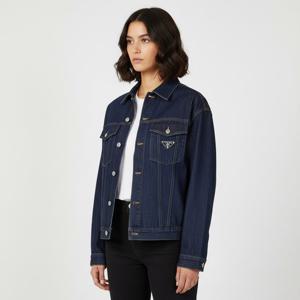 프라다 블루 삼각로고 셀비지 데님 자켓 GEB257 15C7 F0008