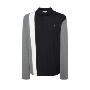 [헤지스골프](클리어런스) 리니어 블럭 긴팔 폴로티셔츠(BLACK) (HPTS4C922BK)