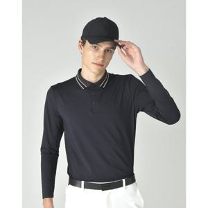 [헤지스골프](시즌오프) 네이비 남성 솔리드 베이직 긴팔 카라 티셔츠 (HUTS5C901N2)