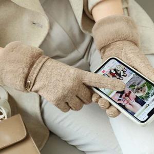 여성 스마트 핸드 폰 터치 방한 고급 융 털 고급 장갑