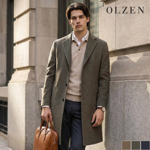 [올젠] 남성 세미 오버 방모 코트 (ZAC4CG1901)