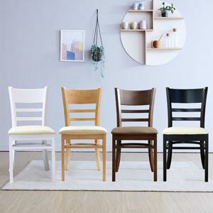 베스트리빙 캘빈 원목의자 가죽좌판 인테리어 카페 우드 식탁의자 2개