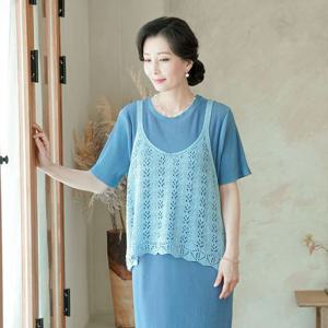 [쉬즈마담]J31011 썸머쿨 면마 니트끈조끼/엄마옷/엄마선물