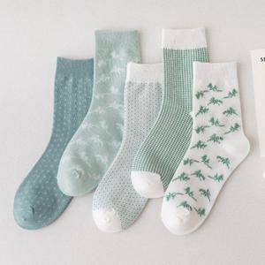 [5개세트] 푸르다 베이직 여성 중목 패션양말