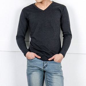 [빌리버스] 남자 티셔츠 BDT147 무지 브이넥 긴팔 티셔츠