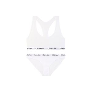 [캘빈클라인 언더웨어]CK 여성 코튼 스포츠브라 브라렛+팬티 세트 QP1114+QD3588 WHITE