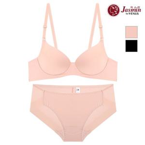 [자스민 바이 비너스]비너스by자스민 베이직 노라인 노와이어 브라팬티세트 (블랙,스킨/75A-85C/90-100)