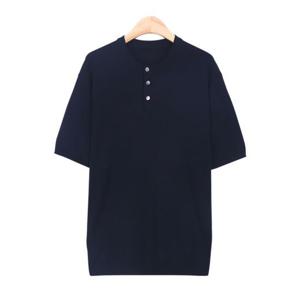 [빌리버스] 남자 반팔 헨리넥 무지 여름 니트 티셔츠 BXR021