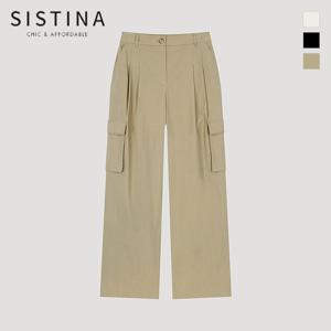 [SISTINA] 인기 코튼 투턱 카고 팬츠_AWWSLO21120
