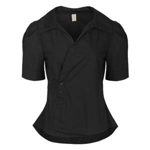 [파슨스] 와이드 칼라 랩 버튼 블라우스 MSPS4BL02