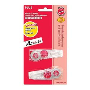 플러스 WH-604R-2P 수정 테이프 전용 리필 화이트