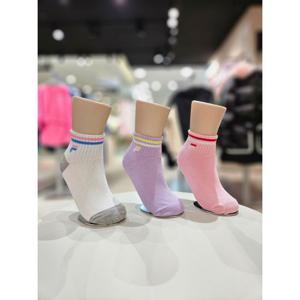 [휠라 키즈]MARIOF 로고 3번들 앵클 양말 FK3SCE5372X OWH