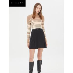 [시슬리]스트라이프 우븐 미니 니트 원피스_SAKO33361