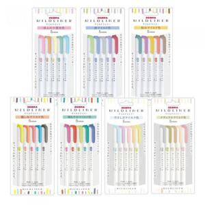 [제브라] 마일드라이너 트윈 형광펜 5색 세트