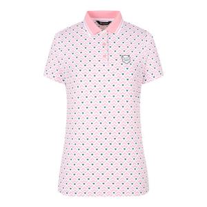 [레노마골프] 여성 냉감 하트 패턴 카라 반팔 티셔츠 RWTPN6122-403