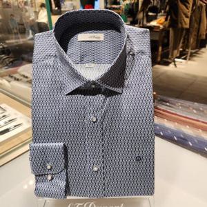 듀퐁셔츠 SE5SM21LS253SNY 컴포터블 라인 순면 뉴 화이트 프린트 슬림 핏 셔츠