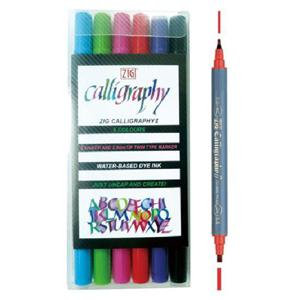 B1 ZIG 캘리그라피 3100 트윈팁 6색 세트