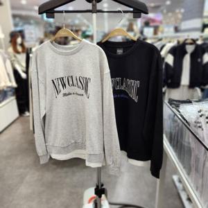 유솔 sh06 유니 백매쉬 밑단 레이어드 맨투맨 ULMA25S13