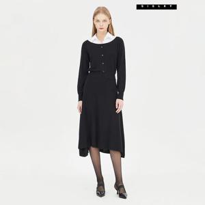 [시슬리] 우븐 카라 울 블렌드 니트 원피스 SAKO03411