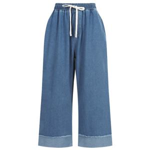 샵앤) 봄신상 여성 밴딩 데님 밑단접이 통 배기핏 청바지 PIC-WPT-20312-진청