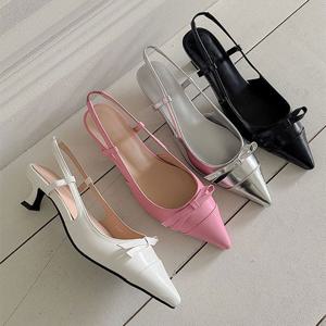 [짝꿍닷컴]여성 4컬러 리본 슬링백 데일리 구두 RJ-g1494