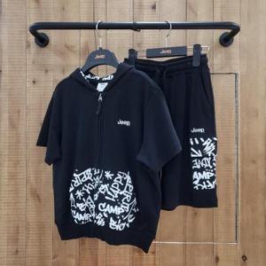 지프키즈 sh06 그래피티 전판 반팔 후드집업+반바지 KQ2TZU031TPU931