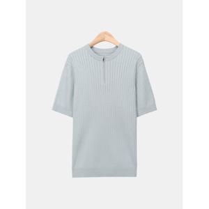 [빌리버스] 남자 헨리넥 니트 반팔 하프집업 티셔츠 BRE052